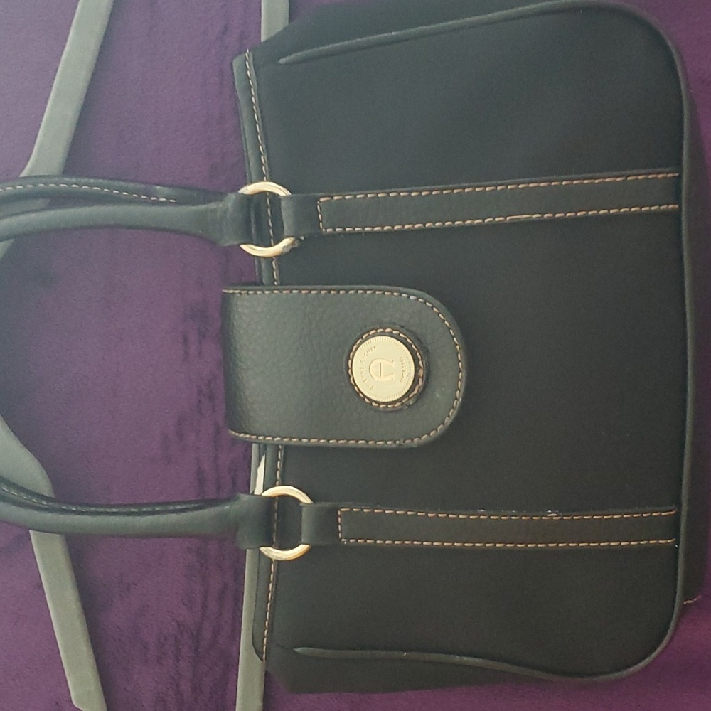 Vintage Aigner black leather small handbag